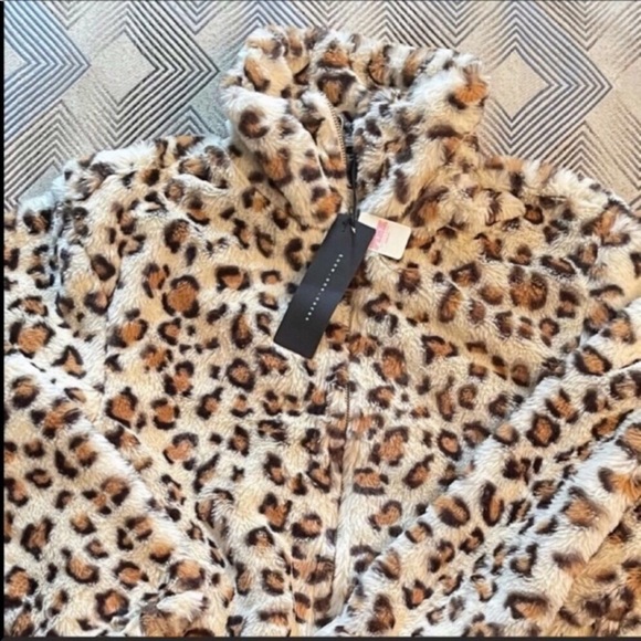 VS Pink Collab Know One Cares Leopard Print Sweater - Picture 3 of 11